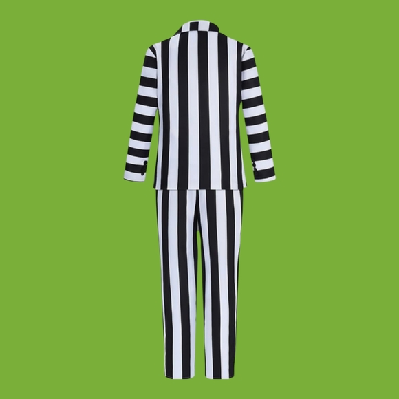 Men's BEETLEJUICE BEETLEJUICE BEETLEJUICE Cosplay Halloween Suit and WIG, XL - Picture 5 of 11